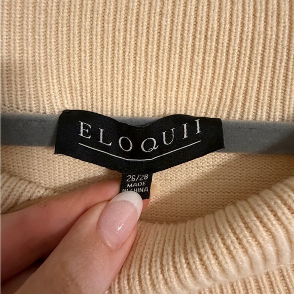 Eloquii Winter White/Cream Knit Sweater Dress - Picture 3 of 3